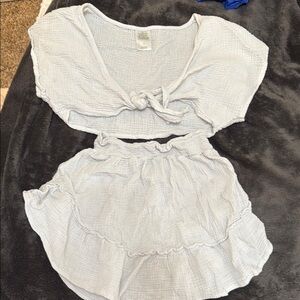 Wild Fable White Textured Two-Piece Set